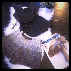 Anthropologie Linen/Cotton Shorts - Size 8